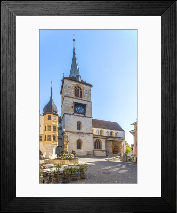 Framed Print : Venner fountain at the Ring of the old town, Biel, Bern, Switzerland Framed Print : Venner fountain at the Ring of the old town, Biel, Bern, Switzerland