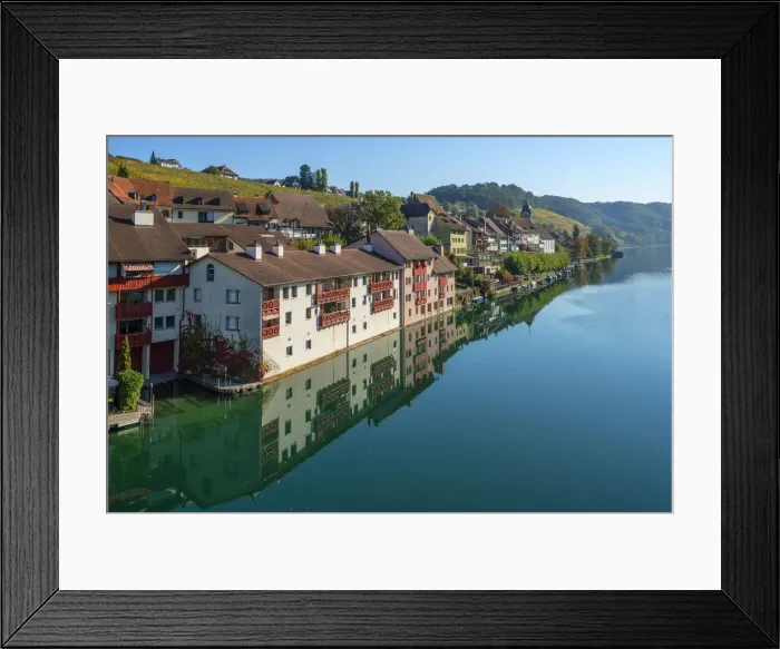 Framed Print : River Rhine with Eglisau, Zurich, Switzerland Framed Print : River Rhine with Eglisau, Zurich, Switzerland