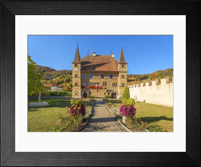 Framed Print : Castle of Cressier, Neuchatel, Switzerland Framed Print : Castle of Cressier, Neuchatel, Switzerland
