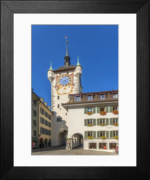 Framed Print : City tower, Baden, Aargau, Switzerland Framed Print : City tower, Baden, Aargau, Switzerland