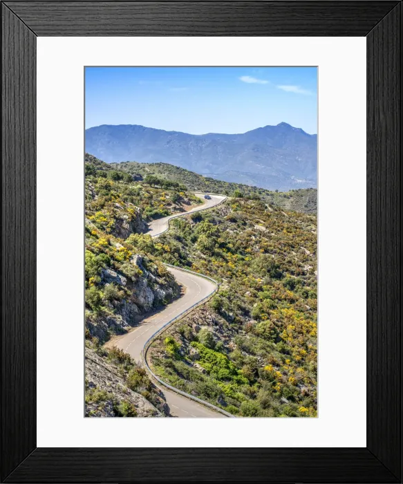 Framed Print : Winding mountain road, El Port de la Selva, Costa Brava, Catalonia, Spain Framed Print : Winding mountain road, El Port de la Selva, Costa Brava, Catalonia, Spain
