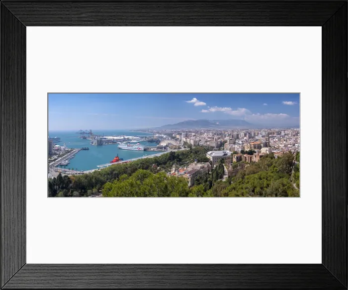 Framed Print : Spain, Andalusia, Costa del Sol, Malaga panorama Framed Print : Spain, Andalusia, Costa del Sol, Malaga panorama