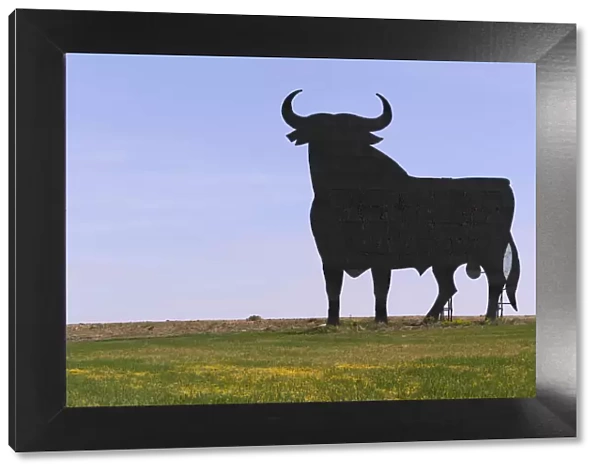 Spain, Castilla-La Mancha, Central Spain, Toledo, Osborne bull billboard