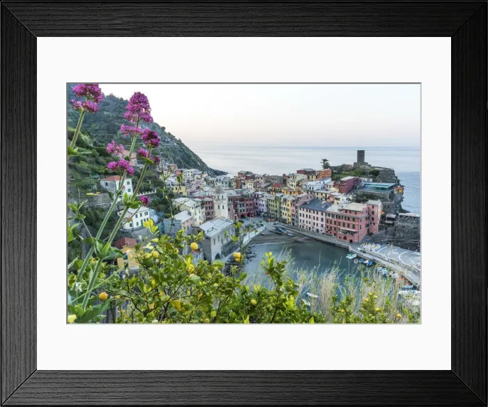 Framed Print : europe, Italy, Liguria. Cinque Terre, the village of Vernazza
