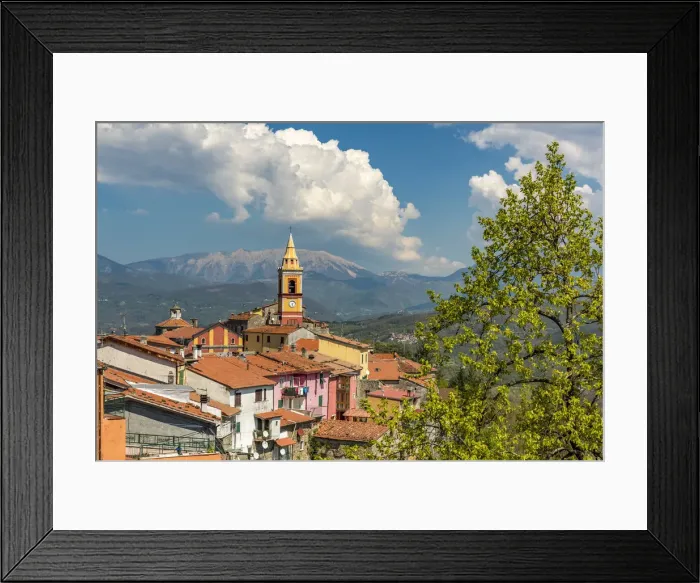 Framed Print : europe, Italy, Tuscany. View of Tendola in Lunigiana