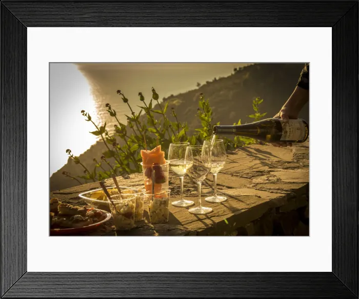 Framed Print : europe, Italy, Liguria. An aperitif with Cinque Terre wine Framed Print : europe, Italy, Liguria. An aperitif with Cinque Terre wine