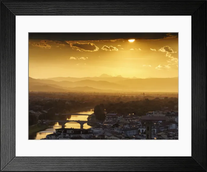 Framed Print : Europe, Italy, Tuscany, Florence, View from the Palazzo Vecchio Tower, River Arno Framed Print : Europe, Italy, Tuscany, Florence, View from the Palazzo Vecchio Tower, River Arno