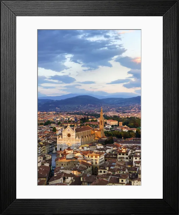 Framed Print : Europe, Italy, Tuscany, Florence, View from the Palazzo Vecchio Tower, Basilica di