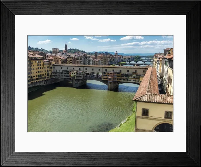 Framed Print : Europe, Italy, Tuscany, Florence, View of Ponte Vecchio from Uffizi Gallery Framed Print : Europe, Italy, Tuscany, Florence, View of Ponte Vecchio from Uffizi Gallery