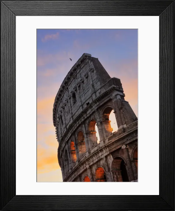 Framed Print : Italy, Rome, Colosseum and Roman Forum by night