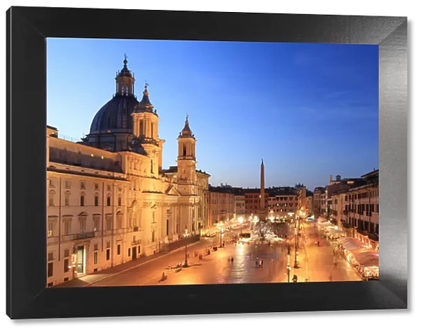 Italy, Rome, Navona square with Sant Agnese in Agone church and 4 rivers fountain