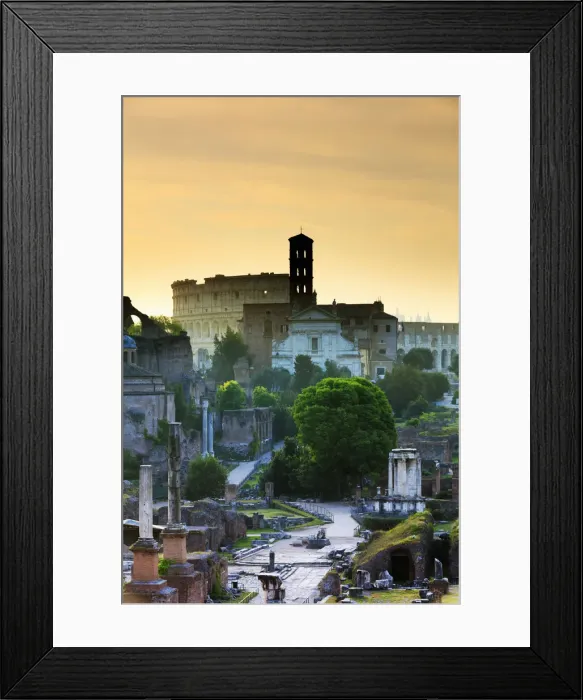 Framed Print : Italy, Rome, Colosseum and Roman Forum at sunrise Framed Print : Italy, Rome, Colosseum and Roman Forum at sunrise