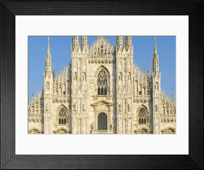 Framed Print : Duomos cathedral lit by the afteroon light in Milan, Italy