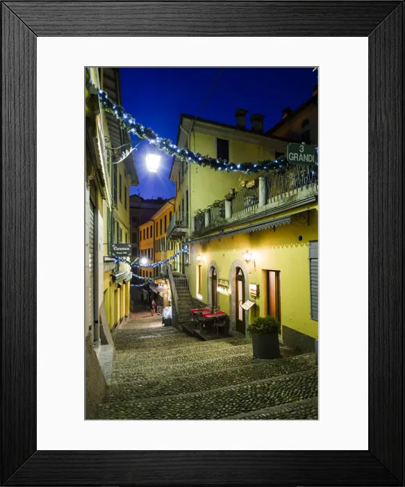 Framed Print : Bellagios historical center at dusk. Bellagio, Lombardy, Italy Framed Print : Bellagios historical center at dusk. Bellagio, Lombardy, Italy