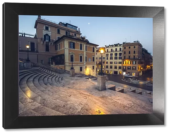 Piazza di Spagna, Rome, Lazio, Italy. Stairs at dawn