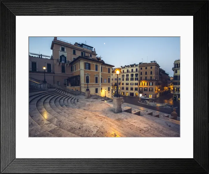 Framed Print : Piazza di Spagna, Rome, Lazio, Italy. Stairs at dawn Framed Print : Piazza di Spagna, Rome, Lazio, Italy. Stairs at dawn