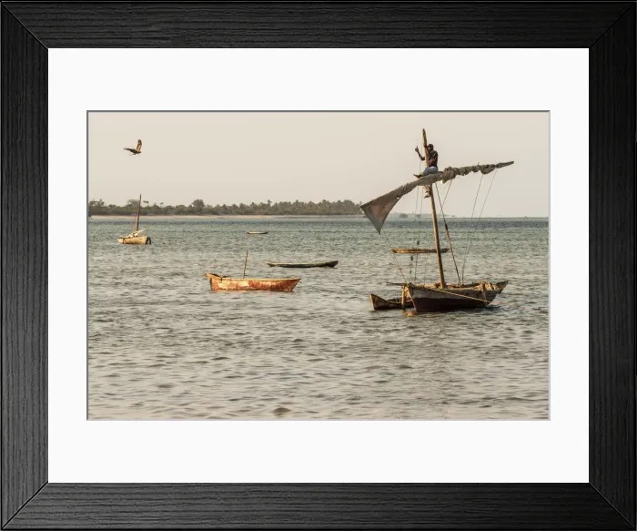 Framed Print : Africa, Tanzania, Lindi Region. Kilwa Masoko, fishermen returning in the afternoon Framed Print : Africa, Tanzania, Lindi Region. Kilwa Masoko, fishermen returning in the afternoon