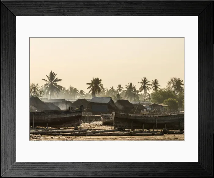 Framed Print : Africa, Tanzania, Lindi region. On the coast of Kilwa Kivinje, the fish smoker s