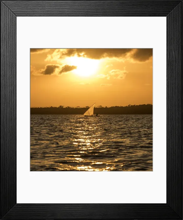 Framed Print : Africa, Tanzania, Lindi region. Songo Mnara Island. Fishermen returning home at sunset Framed Print : Africa, Tanzania, Lindi region. Songo Mnara Island. Fishermen returning home at sunset