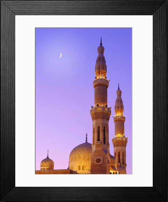 Framed Print : United Arab Emirates, Dubai, Jumeirah Mosque illuminated at duskevening Framed Print : United Arab Emirates, Dubai, Jumeirah Mosque illuminated at duskevening