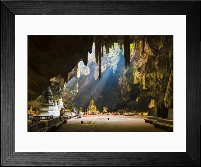 Framed Print : Buddhist temple inside the Tham Khao Luang Cave, Phetchaburi, Thailand