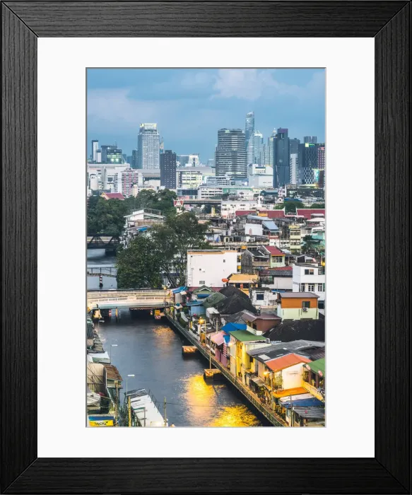 Framed Print : Bangkok, Thailand. SKyline at dusk