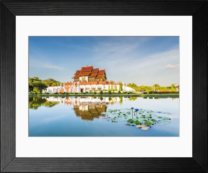 Framed Print : Royal Park Rajapruek, Chiang Mai, Thailand. Royal Pavilion at sunset Framed Print : Royal Park Rajapruek, Chiang Mai, Thailand. Royal Pavilion at sunset