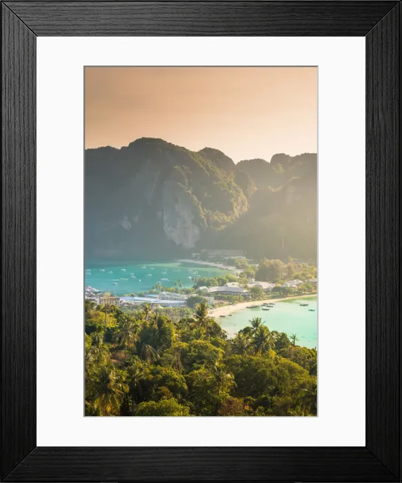 Framed Print : Ton Sai village and Ao Lo Dalam from the viewpoint in Ko Phi Phi Don (Phi Phi Island) Framed Print : Ton Sai village and Ao Lo Dalam from the viewpoint in Ko Phi Phi Don (Phi Phi Island)