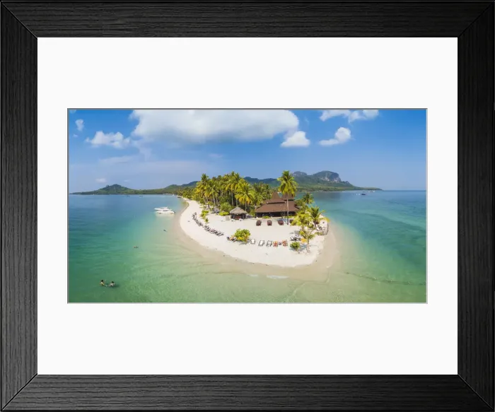 Framed Print : Ko Muk (Ko Mook), Trang Province, Thailand. Sivalai Beach Resort, aerial view (PR) Framed Print : Ko Muk (Ko Mook), Trang Province, Thailand. Sivalai Beach Resort, aerial view (PR)