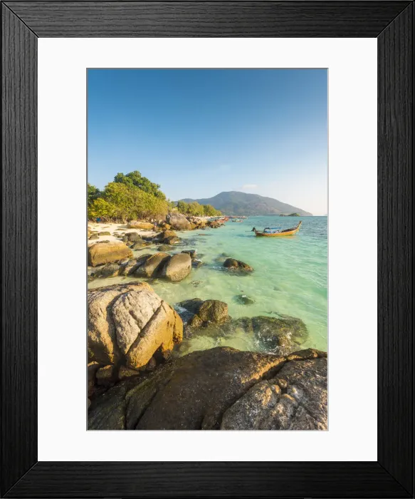 Framed Print : Sunrise Beach, Ko Lipe, Satun Province, Thailand. Coastal landscape Framed Print : Sunrise Beach, Ko Lipe, Satun Province, Thailand. Coastal landscape