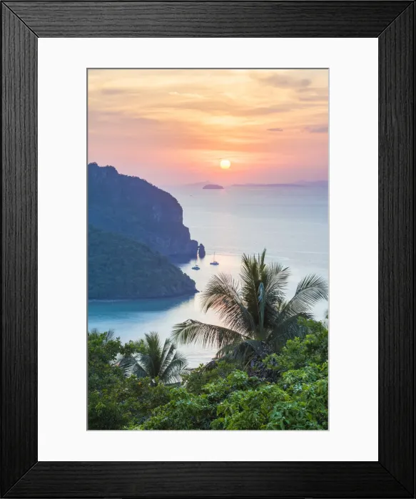 Framed Print : Ko Phi Phi Don, Phi Phi Island, Krabi Province, Thailand. Coastline at sunset Framed Print : Ko Phi Phi Don, Phi Phi Island, Krabi Province, Thailand. Coastline at sunset