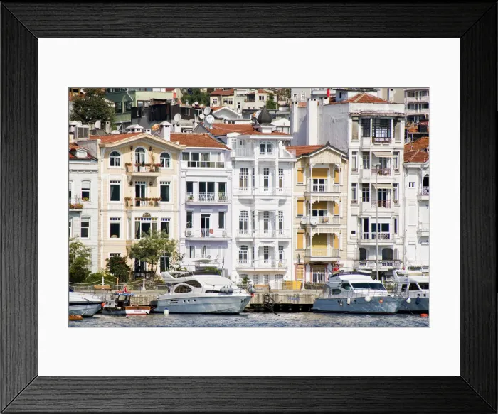 Framed Print : Turkish houses in Bebek district. Istanbul, Turkey Framed Print : Turkish houses in Bebek district. Istanbul, Turkey