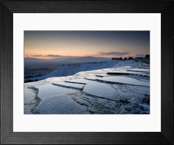 Framed Print : Calcium Travertines at sunset, Pamukkale, Hierapolis, Turkey Framed Print : Calcium Travertines at sunset, Pamukkale, Hierapolis, Turkey