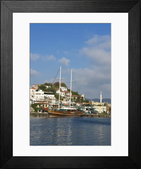 Framed Print : Old Town and Marina in Marmaris, Aegean, Turquoise Coast, Turkey