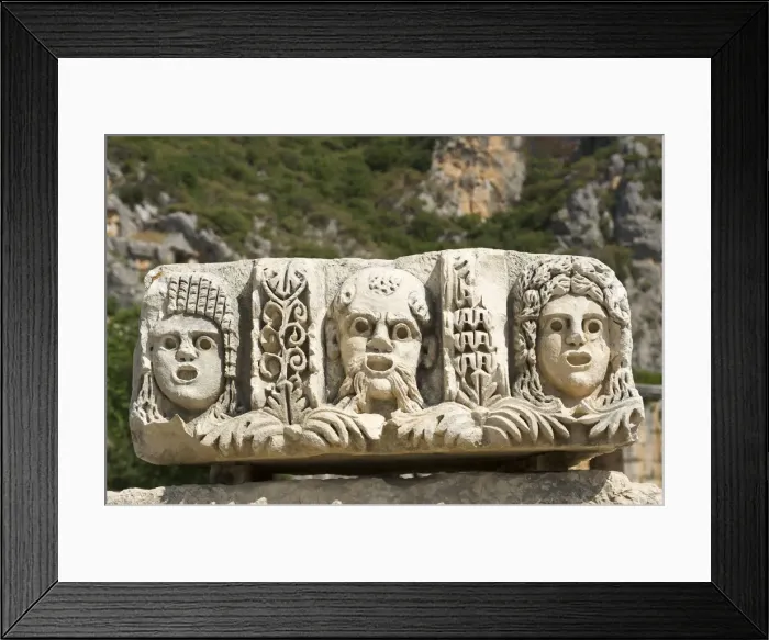 Framed Print : Masks in Myra, Lycia, Turquoise Coast, Turkey Framed Print : Masks in Myra, Lycia, Turquoise Coast, Turkey