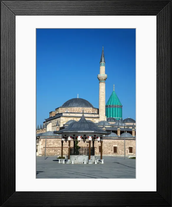 Framed Print : Mevlana Museum and ablution fountain, Konya, Turkey Framed Print : Mevlana Museum and ablution fountain, Konya, Turkey