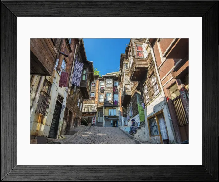 Framed Print : Traditional Ottoman timber houses in Fatih district, Istanbul, Turkey Framed Print : Traditional Ottoman timber houses in Fatih district, Istanbul, Turkey