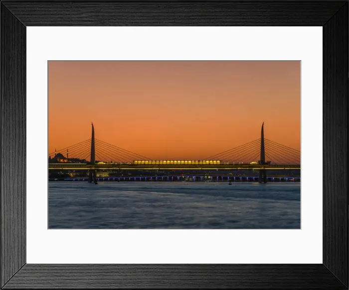 Framed Print : Golden Horn Metro Bridge at sunset, Istanbul, Turkey Framed Print : Golden Horn Metro Bridge at sunset, Istanbul, Turkey