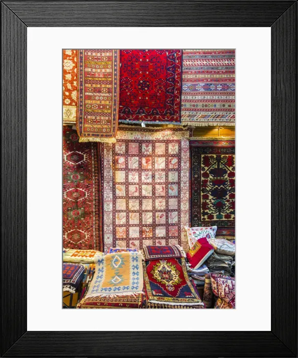 Framed Print : Colorful carpets on sale at Grand Bazaar (Kapalancarsi), Istanbul, Turkey Framed Print : Colorful carpets on sale at Grand Bazaar (Kapalancarsi), Istanbul, Turkey