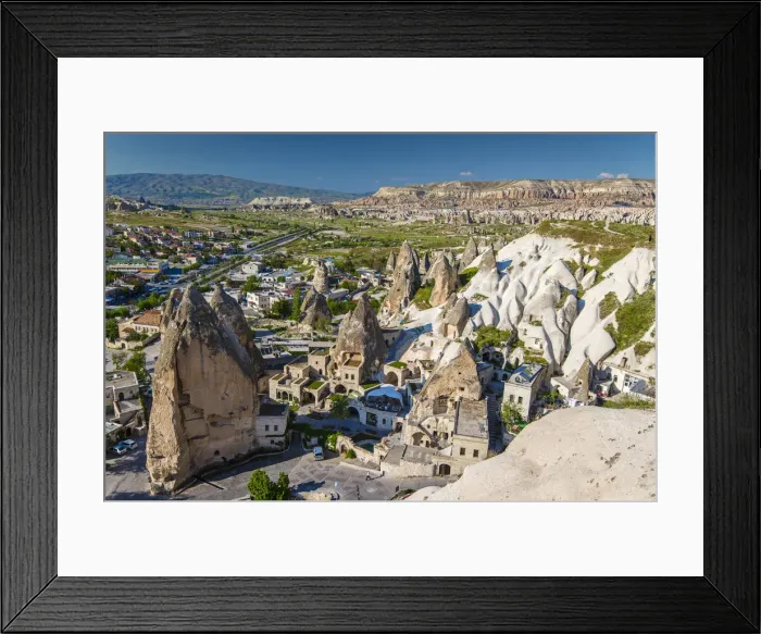 Framed Print : Top view over Goreme with Red Valley in the background, Cappadocia, Turkey Framed Print : Top view over Goreme with Red Valley in the background, Cappadocia, Turkey