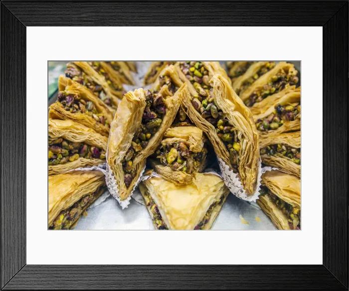 Framed Print : Traditional Turkish sweets display in a pastry shop, Istanbul, Turkey Framed Print : Traditional Turkish sweets display in a pastry shop, Istanbul, Turkey