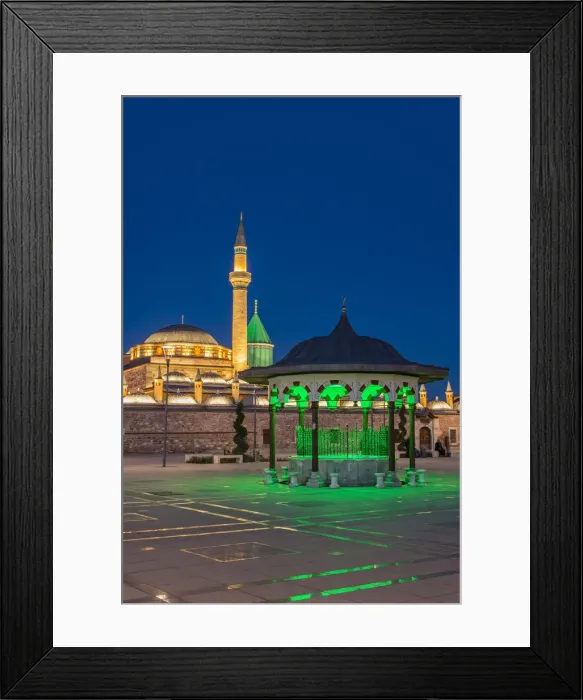 Framed Print : Night view of Mevlana Museum, Konya, Turkey