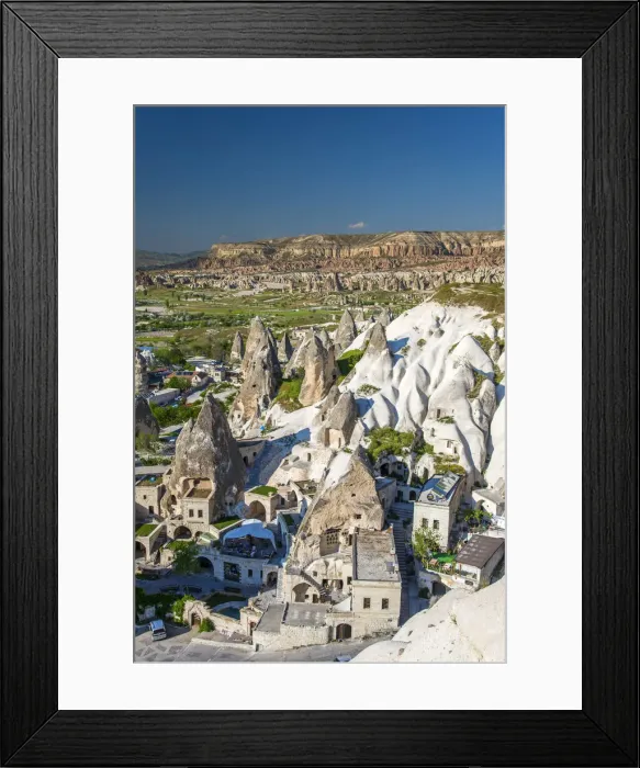 Framed Print : Top view over Goreme with Red Valley in the background, Cappadocia, Turkey Framed Print : Top view over Goreme with Red Valley in the background, Cappadocia, Turkey