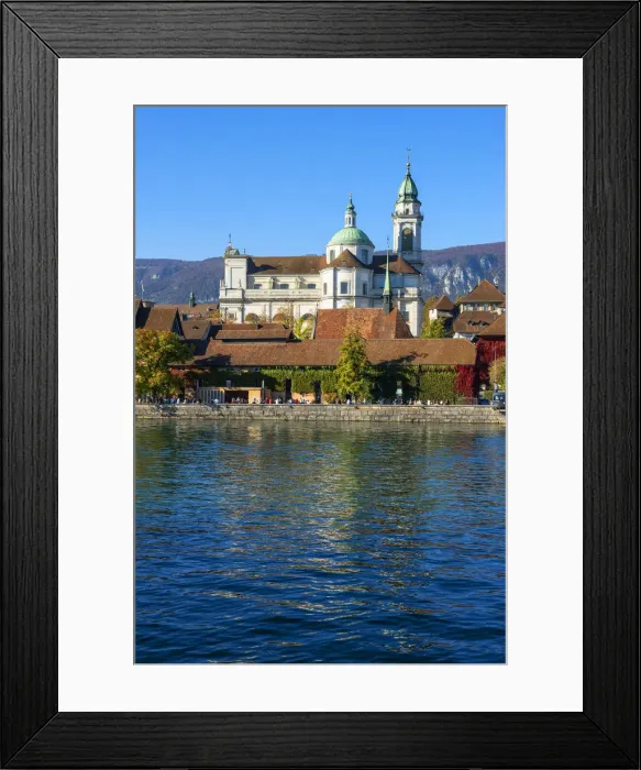 Framed Print : River Aare with St. Ursen cathedral, Solothurn, Switzerland Framed Print : River Aare with St. Ursen cathedral, Solothurn, Switzerland