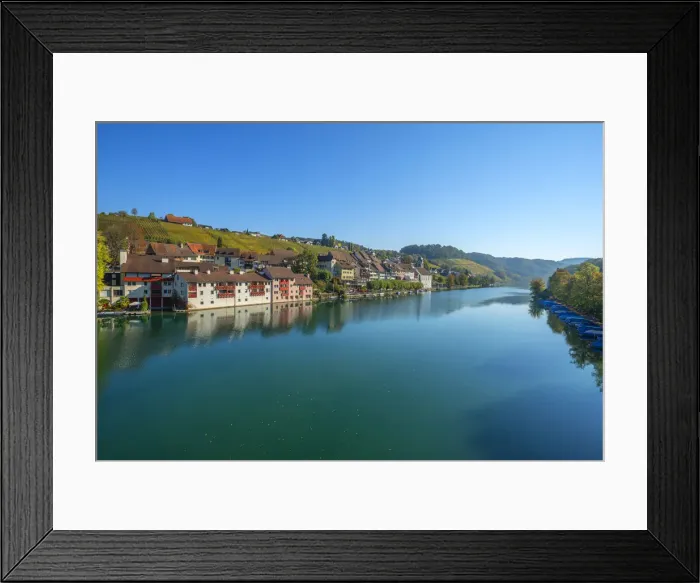 Framed Print : River Rhine with Eglisau, Zurich, Switzerland Framed Print : River Rhine with Eglisau, Zurich, Switzerland