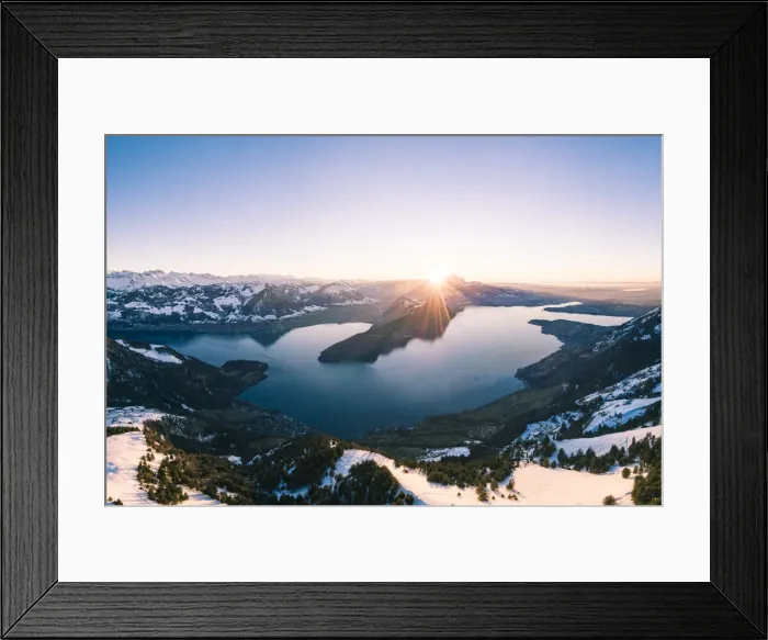 Framed Print : Lake Lucerne at sunset from mount Rigi, Switzerland Framed Print : Lake Lucerne at sunset from mount Rigi, Switzerland