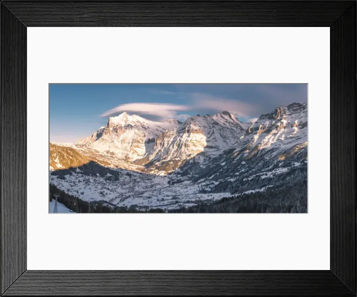 Framed Print : Grindelwald and Wetterhorn, Berner Oberland, canton of Bern, Switzerland