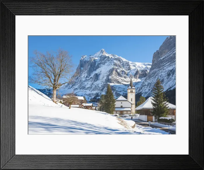 Framed Print : Grindelwald and Wetterhorn, Berner Oberland, canton of Bern, Switzerland