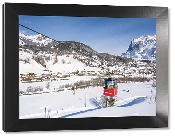 Grindelwald, Berner Oberland, canton of Bern, Switzerland. Cable car to Mannlichen