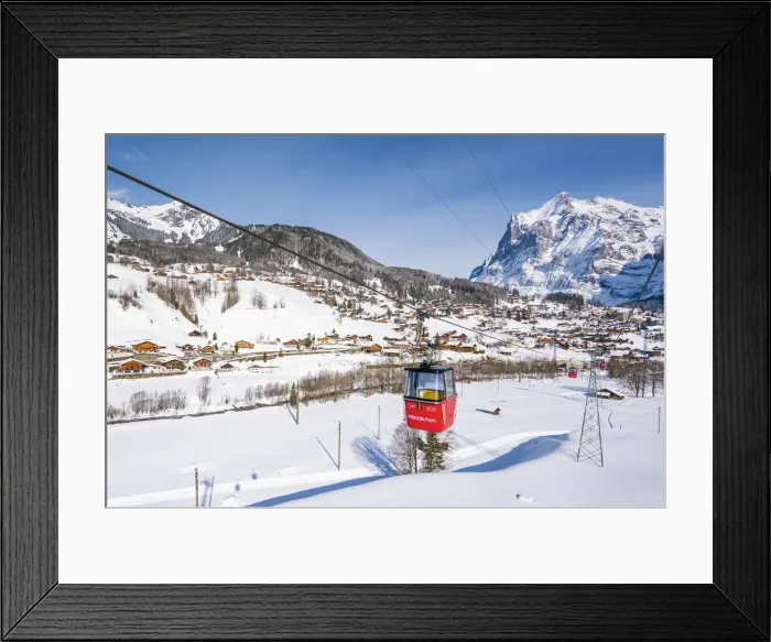 Framed Print : Grindelwald, Berner Oberland, canton of Bern, Switzerland. Cable car to Mannlichen Framed Print : Grindelwald, Berner Oberland, canton of Bern, Switzerland. Cable car to Mannlichen